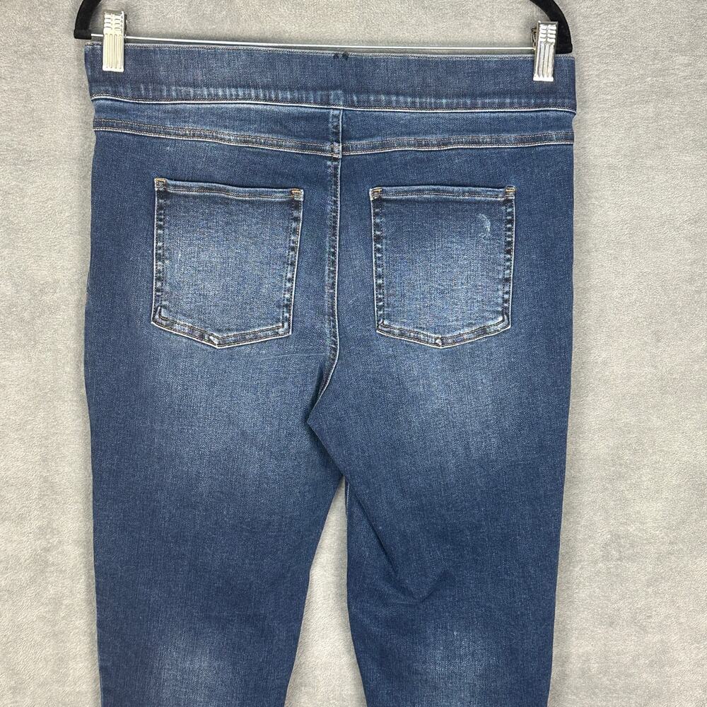 Spanx Jeans Womens Extra Large Blue Pullon Stretch Skinny Ankle Raw Hem Slimming - Picture 4 of 14